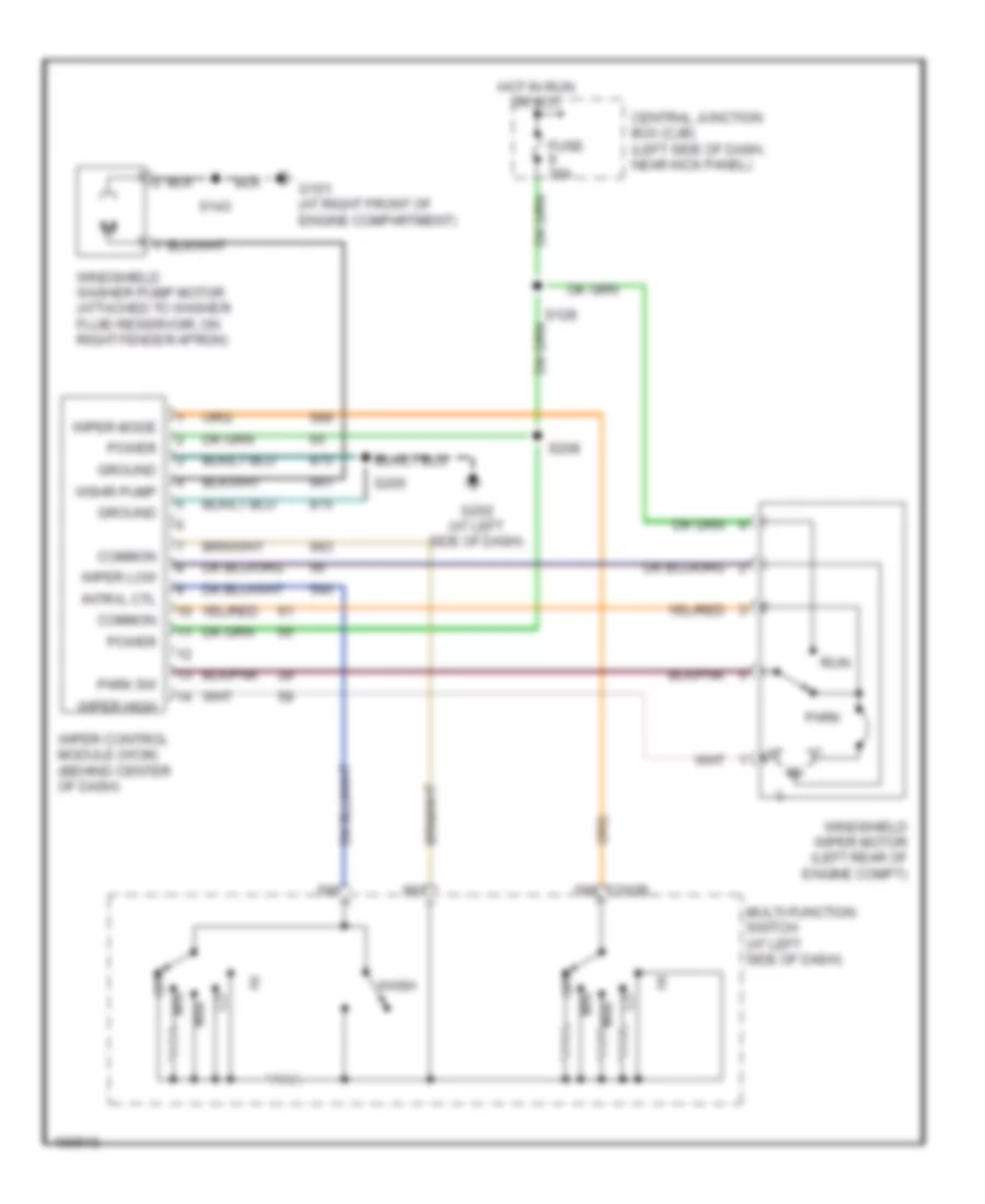 WiperWasher Wiring Diagram, without Stripped Chassis for Ford Cutaway E350 Super Duty 2003