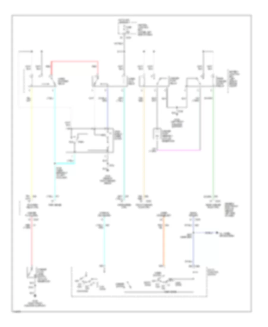 Электросхема переднего дворника стеклоочистителя и омывателя для Ford Expedition 1999