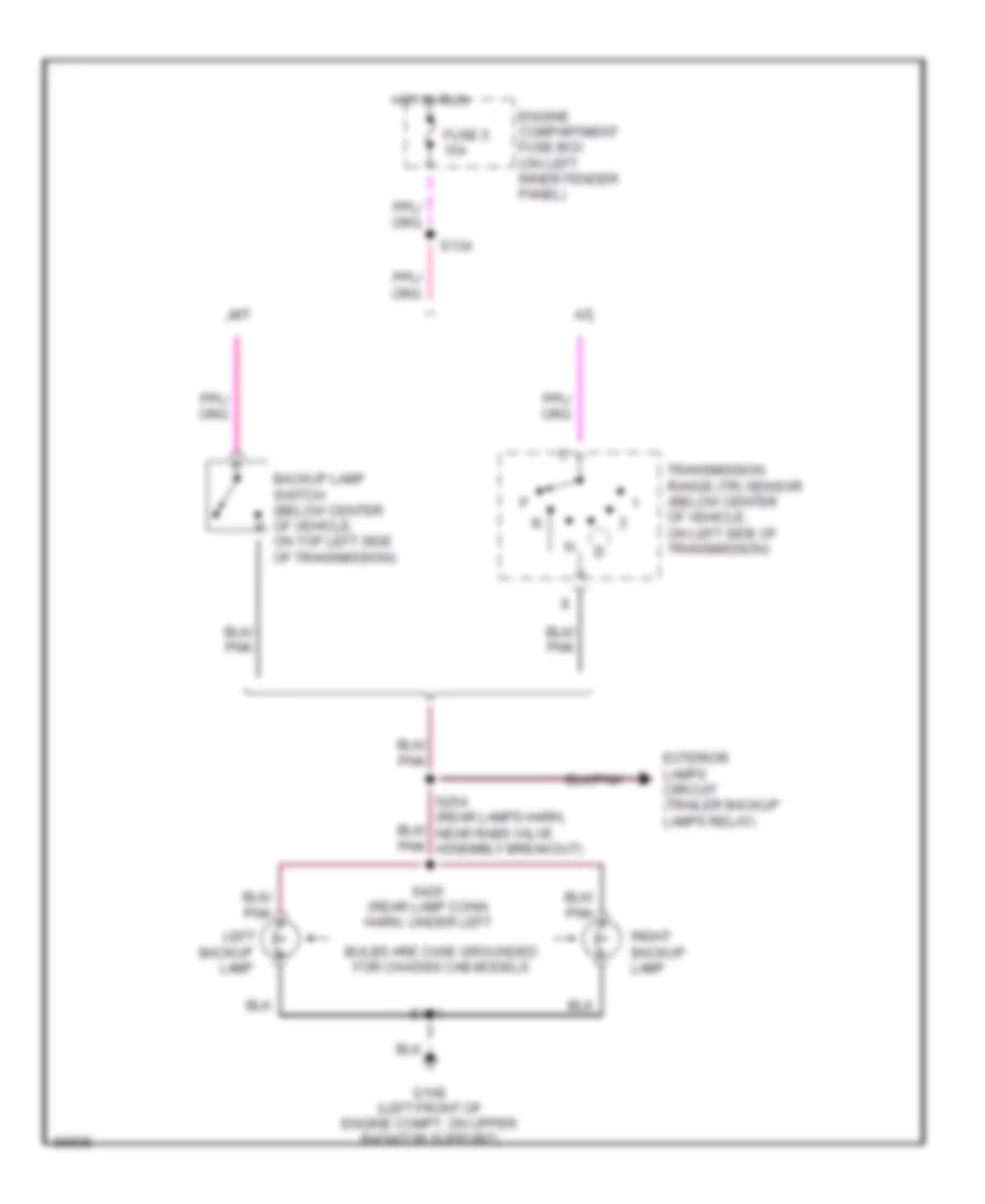 Back up Lamps Wiring Diagram for Ford F Super Duty 1997