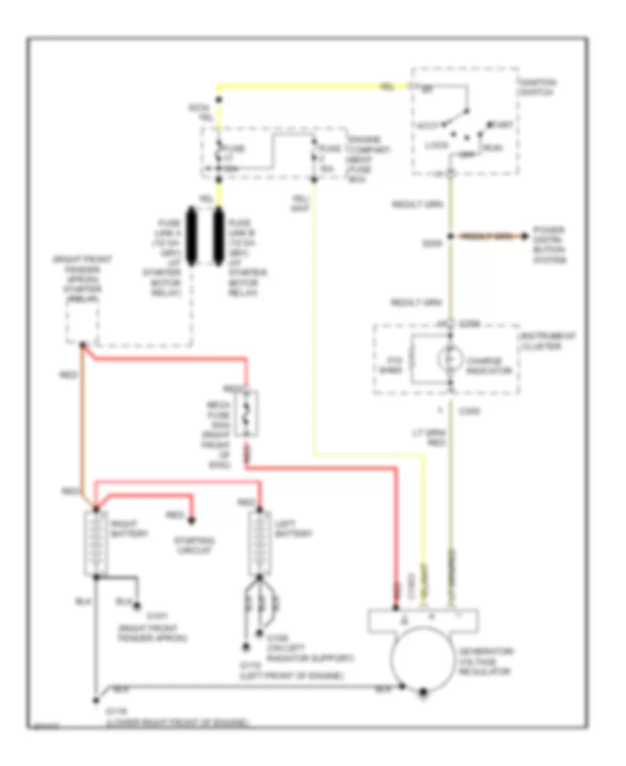 7.3L DI Turbo Diesel, Charging Wiring Diagram, 215 AMP for Ford F-Super Duty 1997