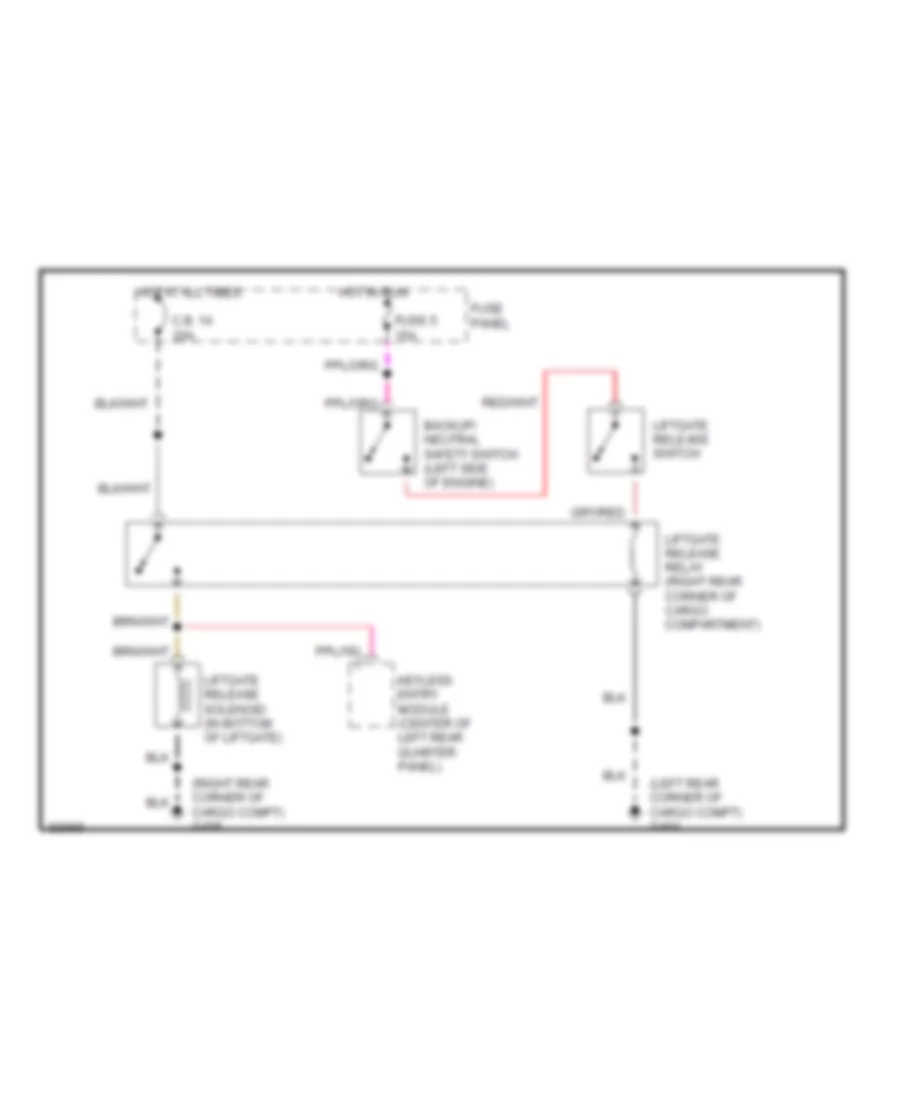Tailgate Release Wiring Diagram for Ford Taurus GL 1990