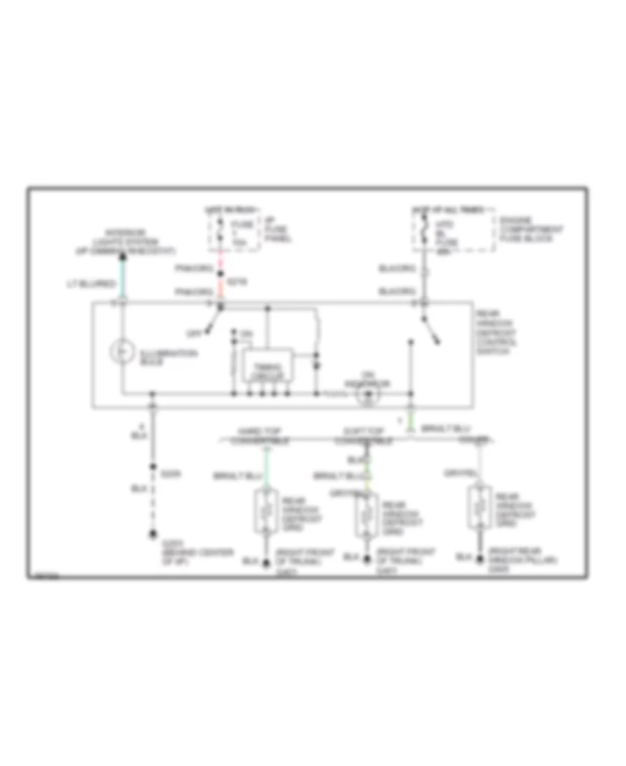 Defogger Wiring Diagram for Ford Mustang 1997
