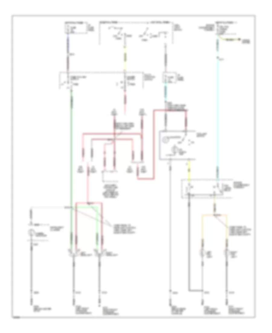 Headlight Wiring Diagram, without DRL for Ford Mustang 1997
