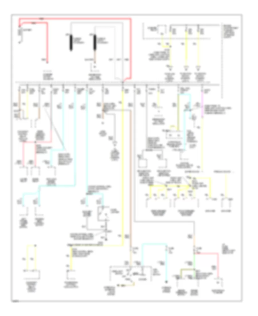 Power Distribution Wiring Diagram 1 of 3 for Ford Mustang 1997