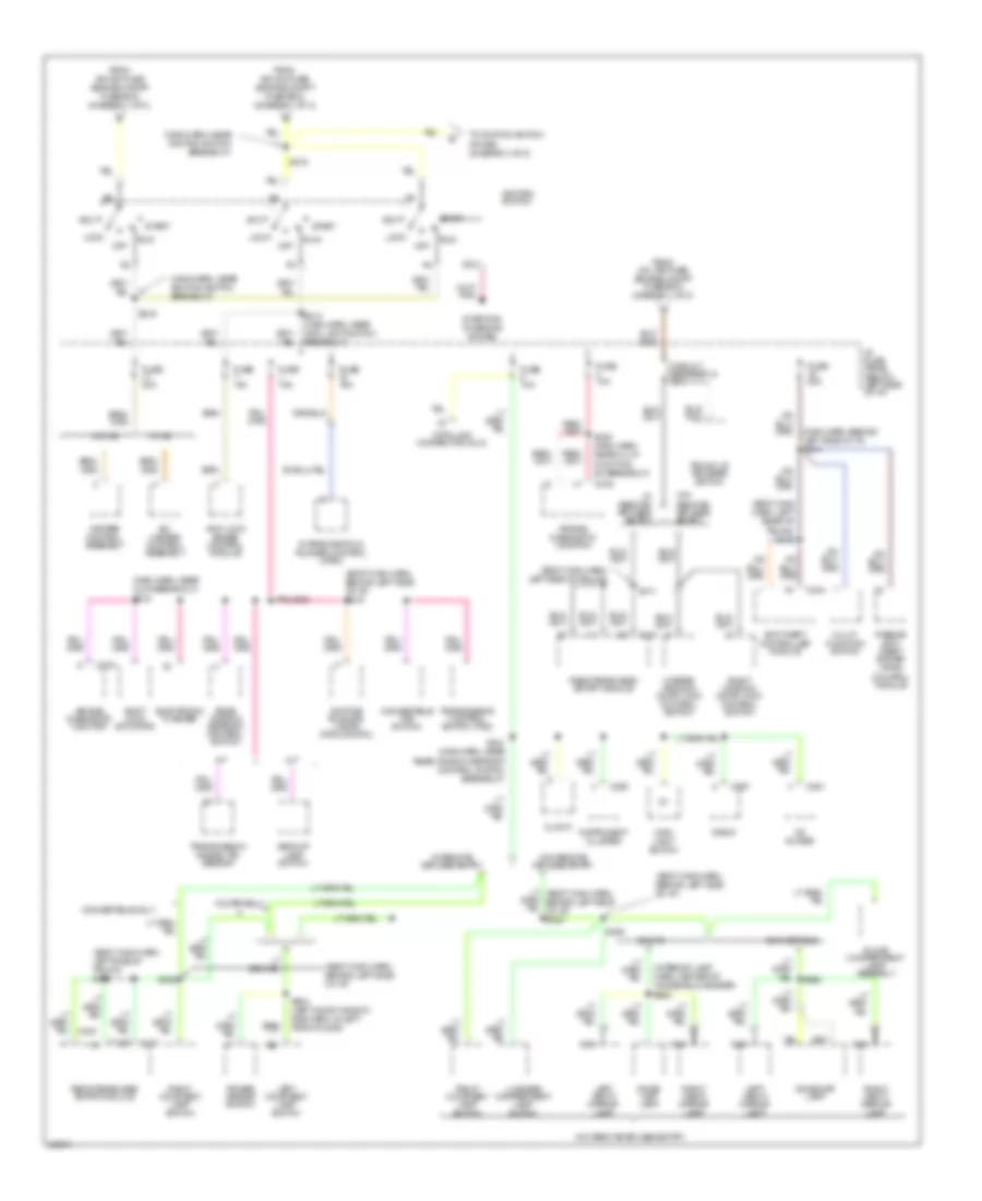 Power Distribution Wiring Diagram (2 of 3) for Ford Mustang 1997