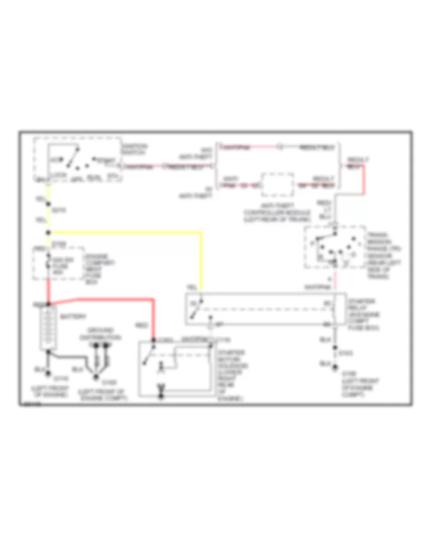 Starting Wiring Diagram, AT for Ford Mustang 1997