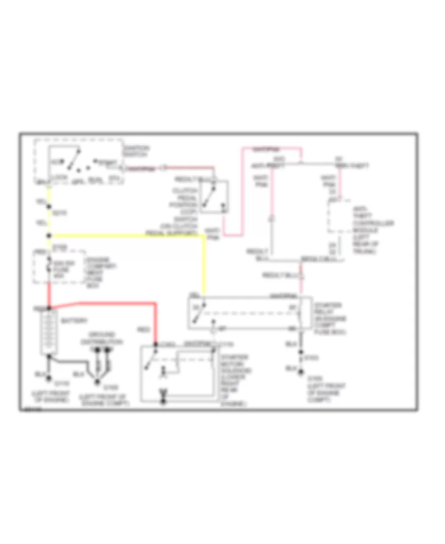 Starting Wiring Diagram, MT for Ford Mustang 1997