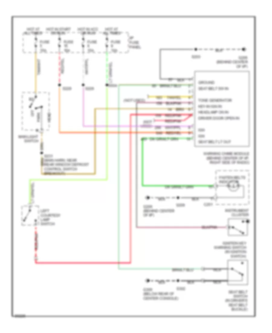 Warning System Wiring Diagrams for Ford Mustang 1997
