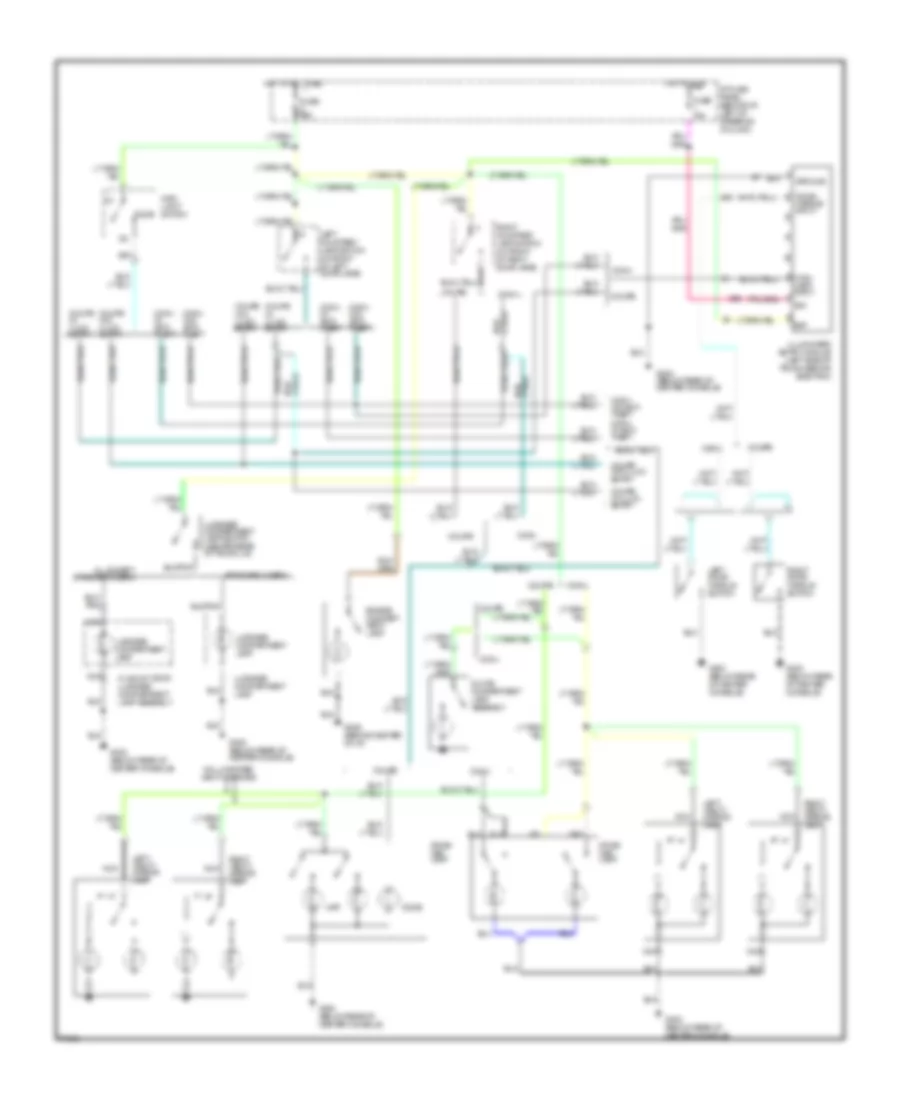 Courtesy Lamps Wiring Diagram without Remote Keyless Entry for Ford Mustang GT 1995