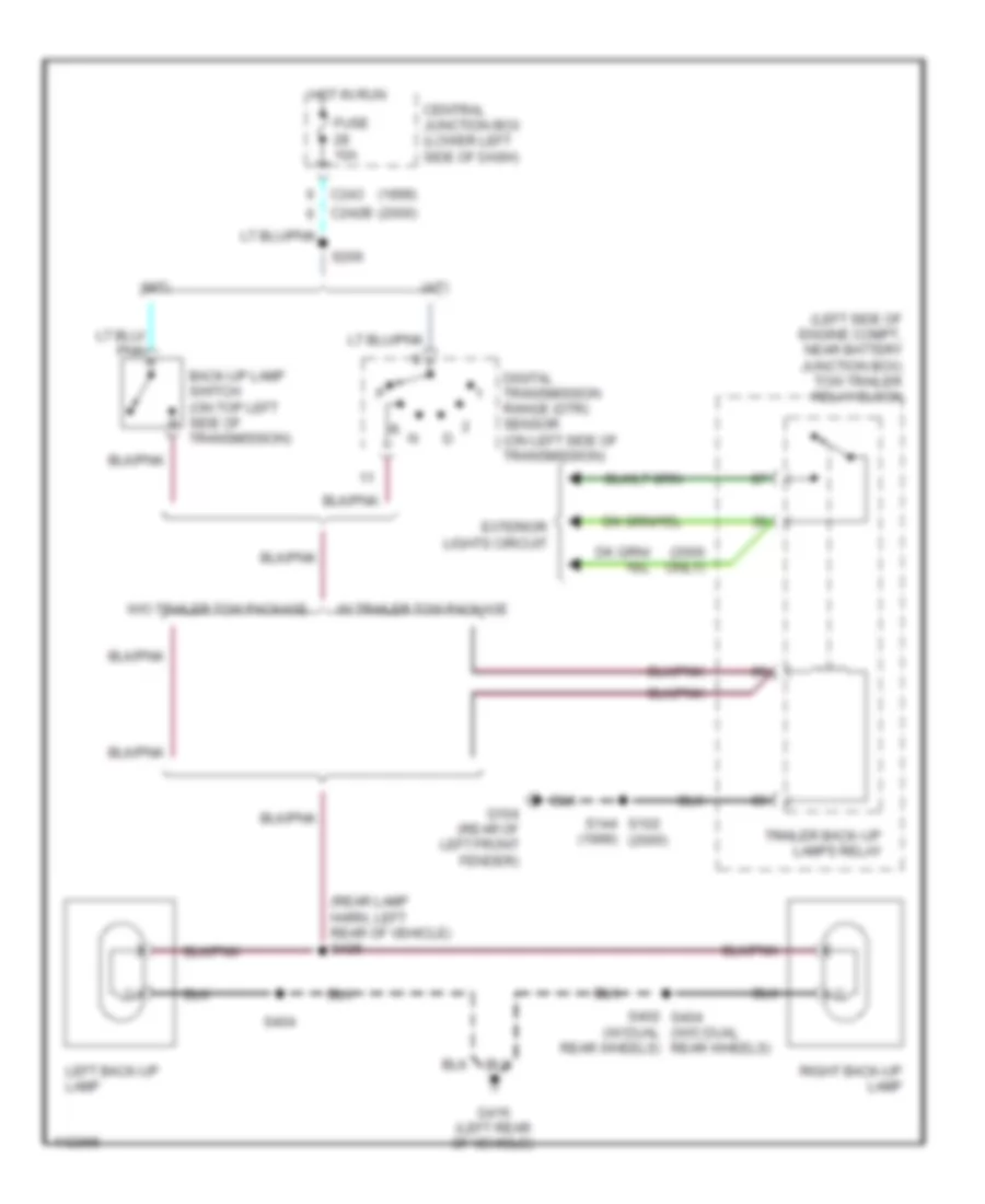 Back up Lamps Wiring Diagram for Ford F450 Super Duty 1999