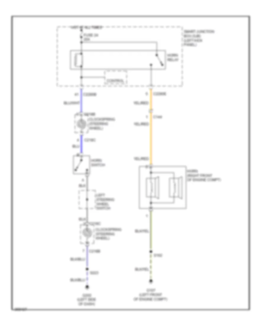 Horn Wiring Diagram, without Stripped Chassis for Ford E450 Super Duty 2012