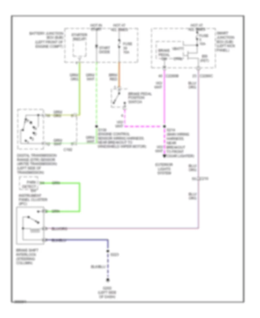 Shift Interlock Wiring Diagram, without Stripped Chassis for Ford E450 Super Duty 2012