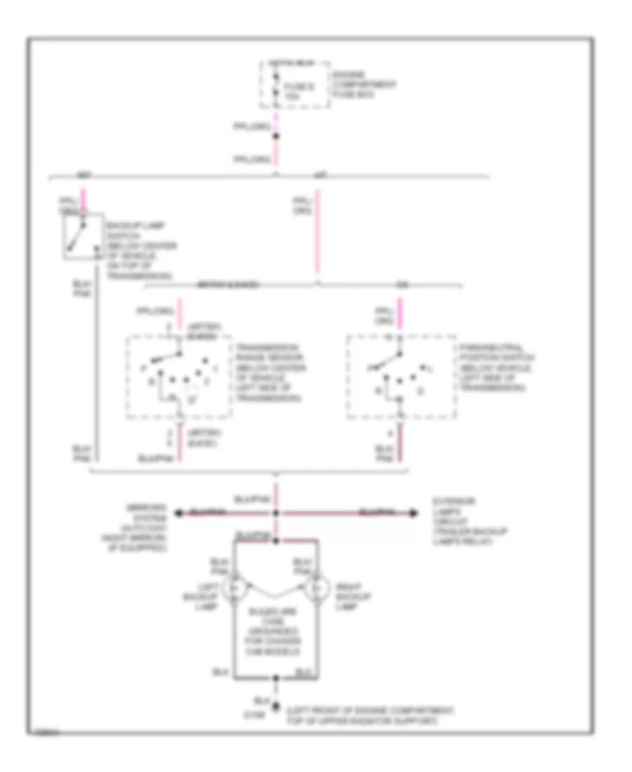 Back up Lamps Wiring Diagram for Ford Pickup F150 1995
