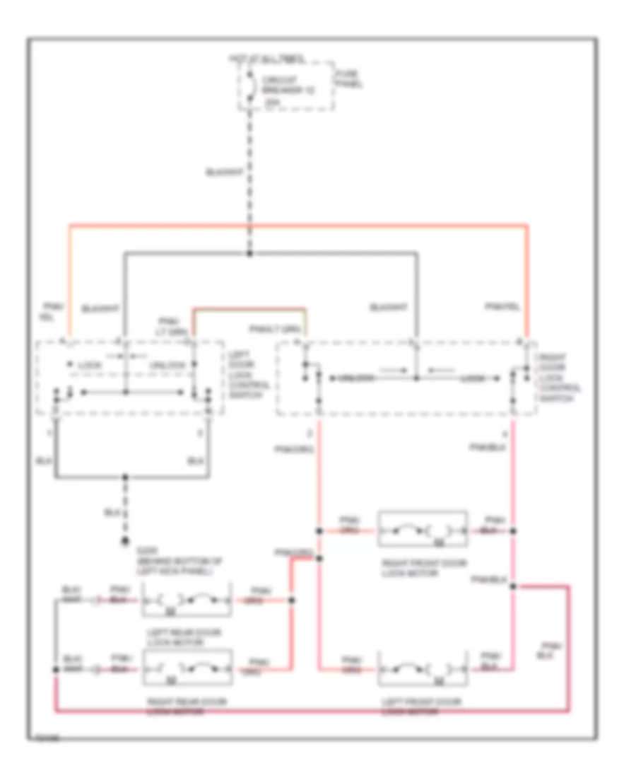 Power Door Locks Wiring Diagram with Crew Cab for Ford Pickup F150 1995