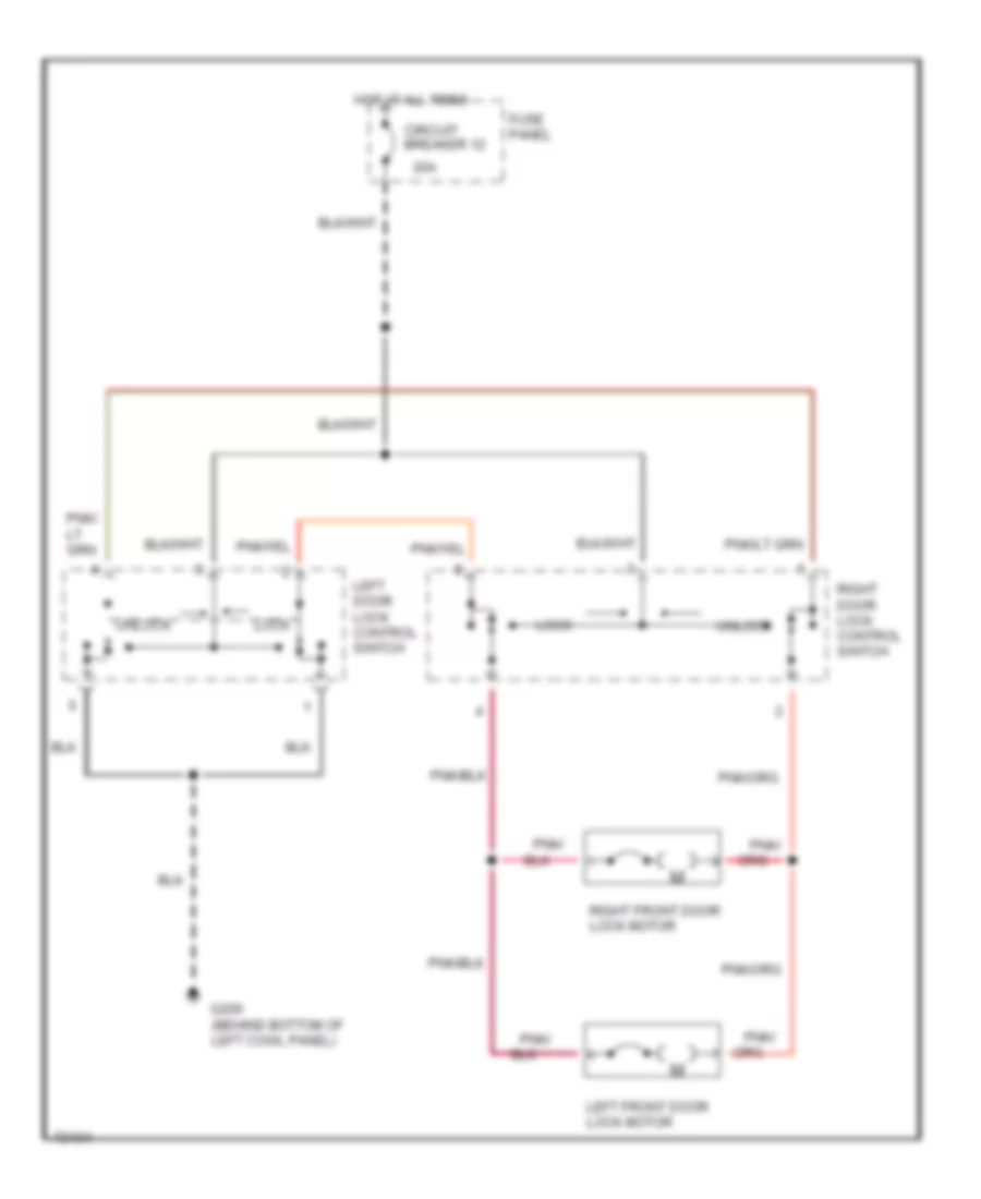 Power Door Locks Wiring Diagram, without Crew Cab for Ford Pickup F150 1995