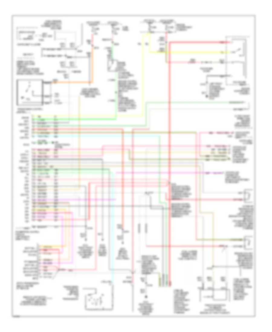 5.0L, 4R7OW Transmission Wiring Diagram for Ford Pickup F150 1995