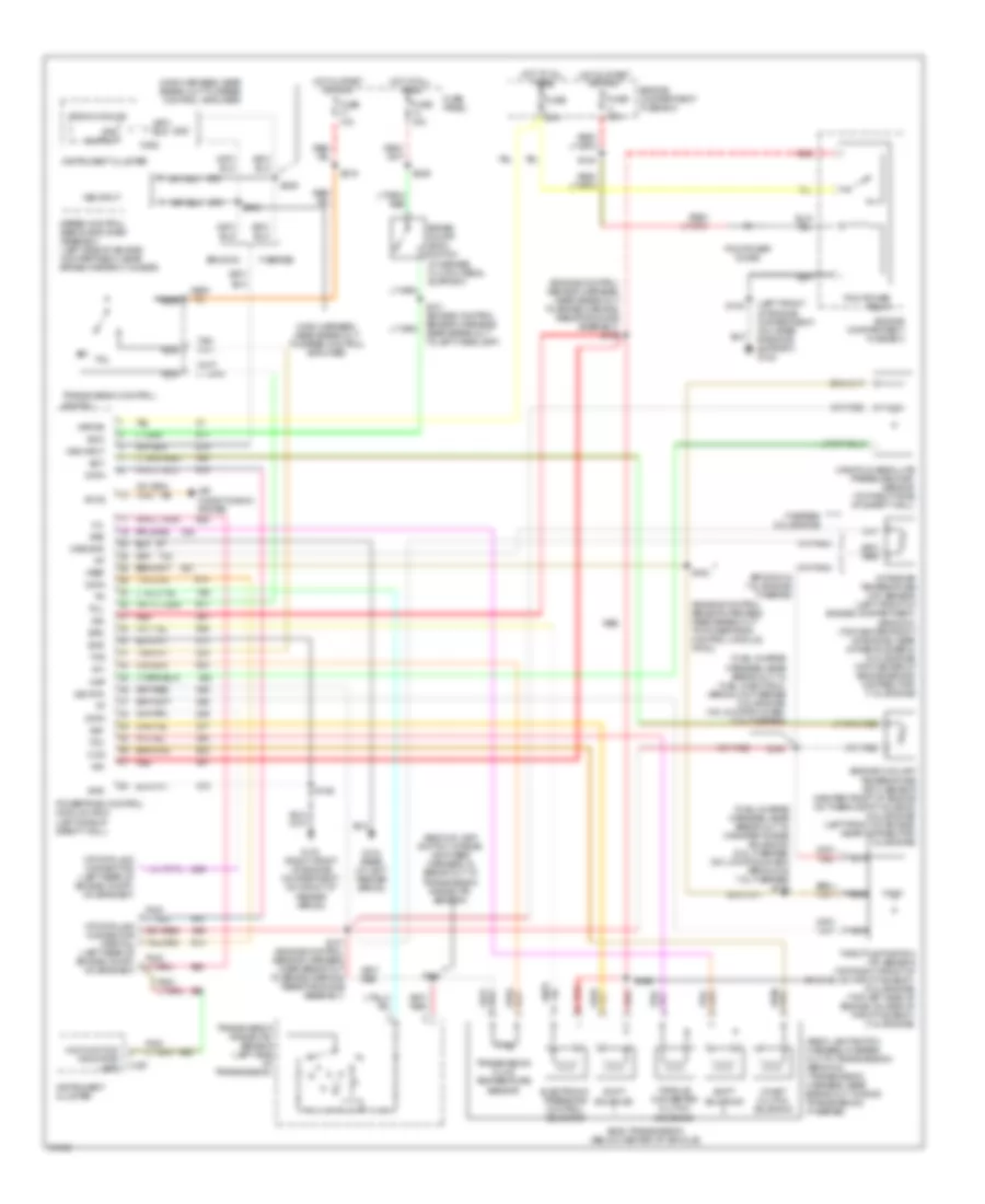 5.8L, Transmission Wiring Diagram, Except California for Ford Pickup F150 1995