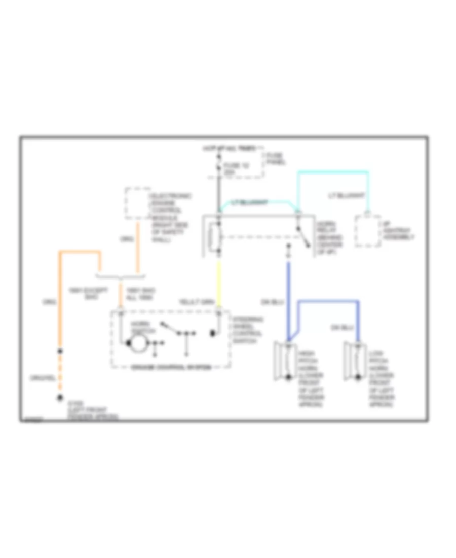 Horn Wiring Diagram for Ford Taurus LX 1990