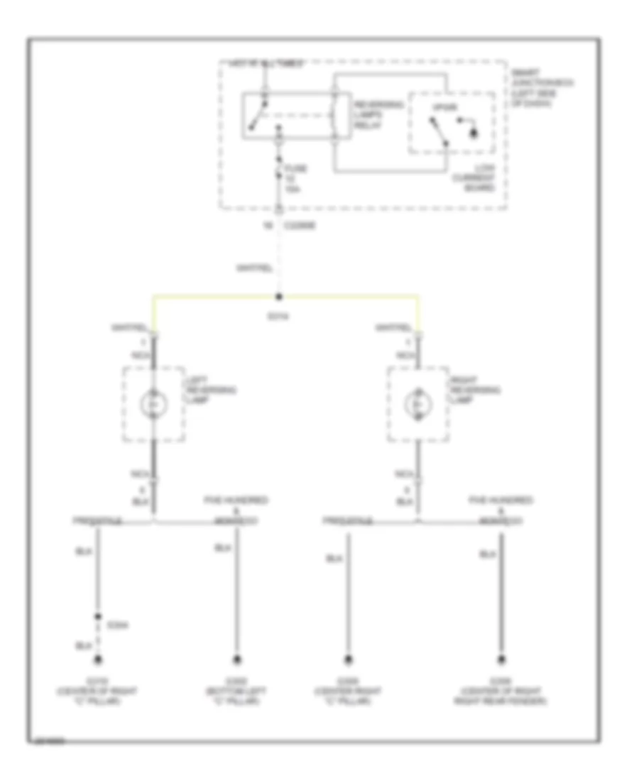 Back up Lamps Wiring Diagram for Ford Five Hundred Limited 2005