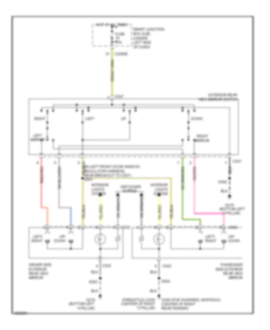 Power Mirrors Wiring Diagram for Ford Five Hundred Limited 2005