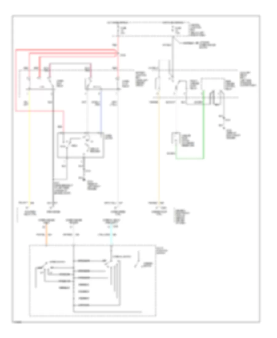 Электросхема передних стеклоочистителей дворников и омывателя лобового стекла для Ford Explorer 2001