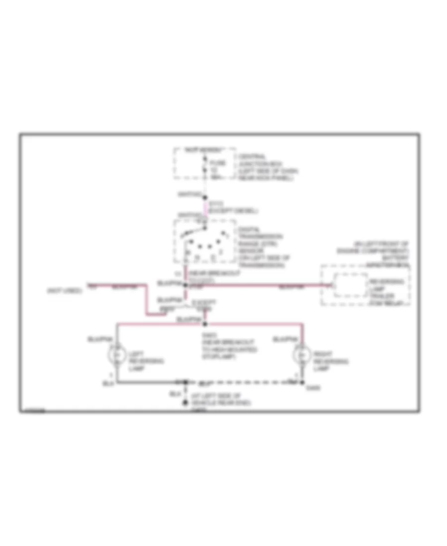 Backup Lamps Wiring Diagram without Stripped Chassis for Ford Econoline E150 2003