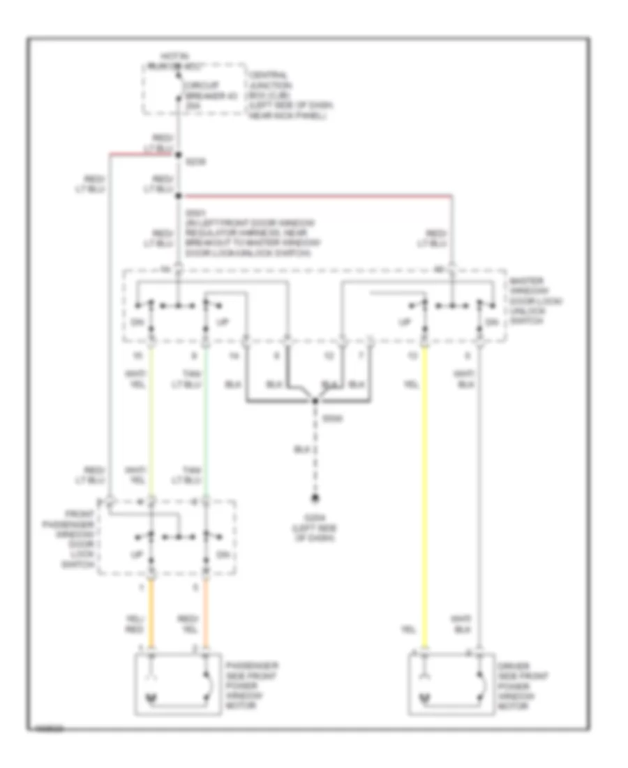 Power Windows Wiring Diagram for Ford Econoline E150 2003