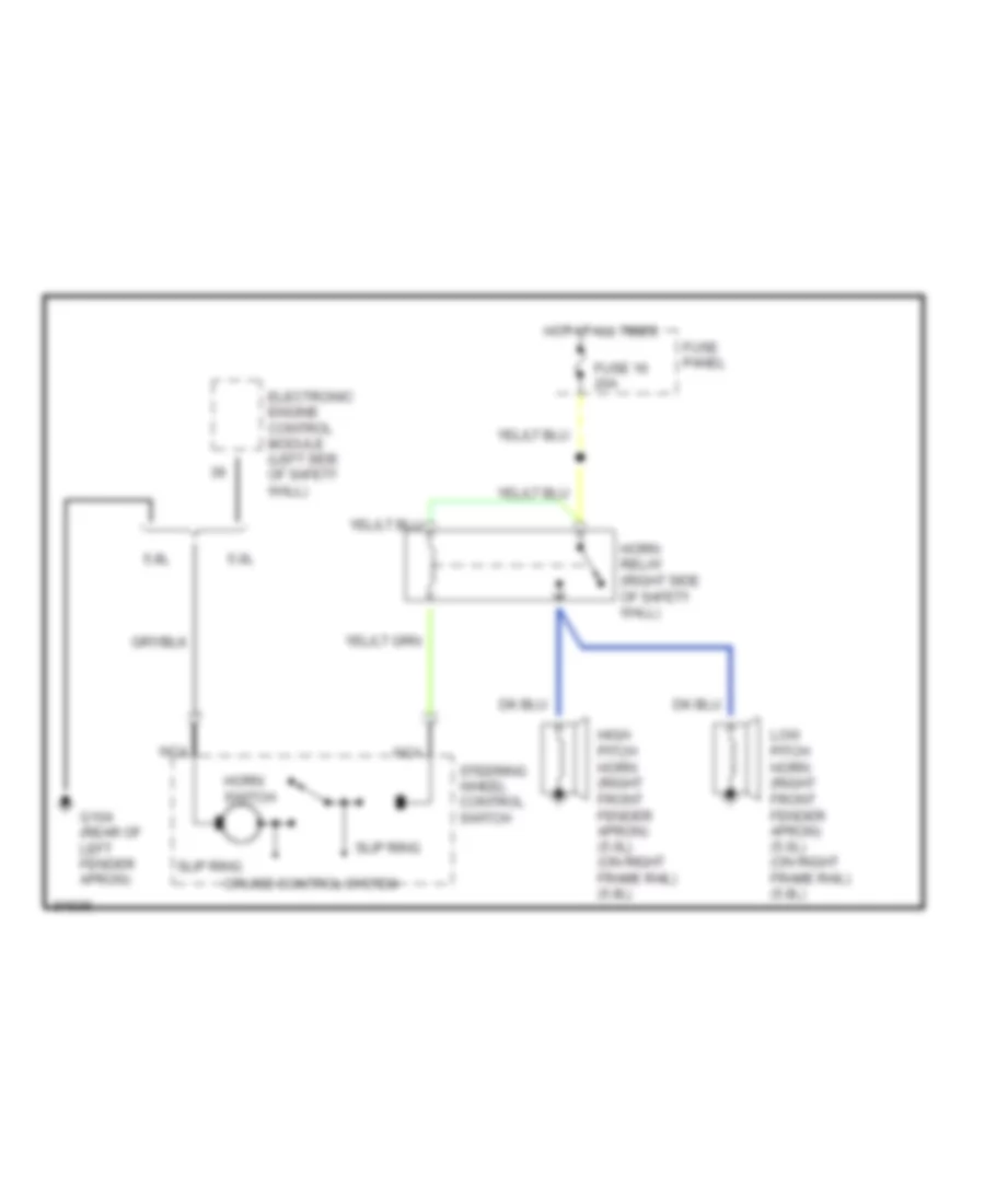 Horn Wiring Diagram for Ford LTD Crown Victoria LX 1991