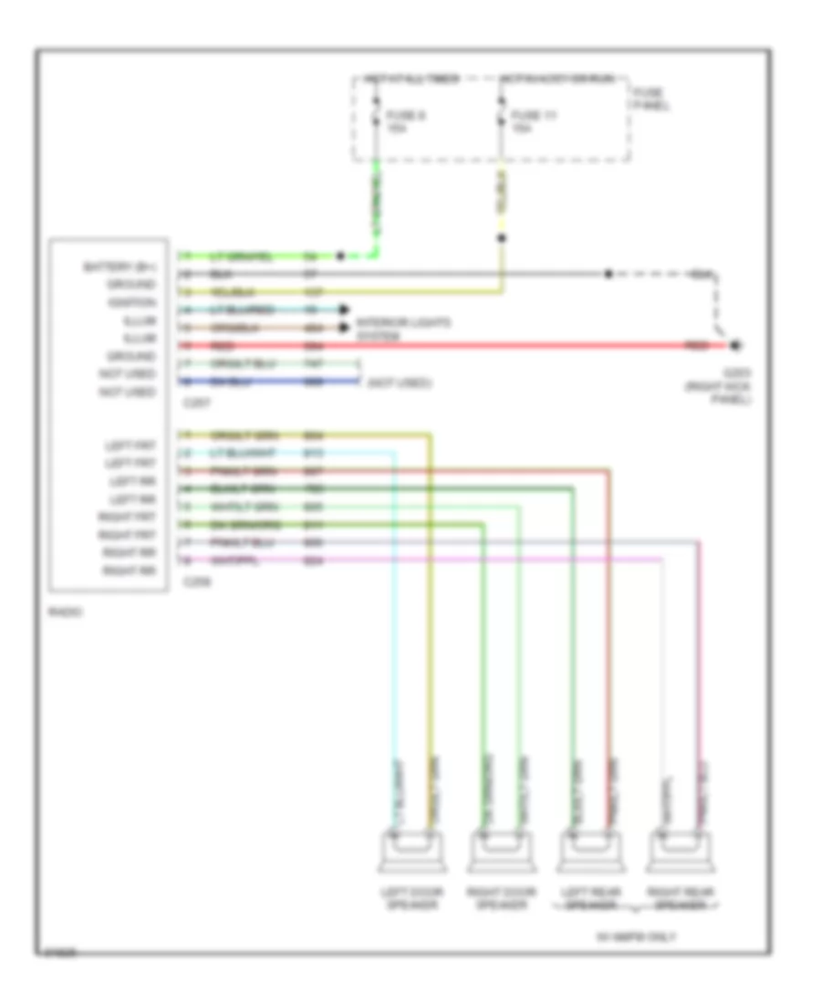 Radio Wiring Diagrams Base Radio for Ford LTD Crown Victoria LX 1991