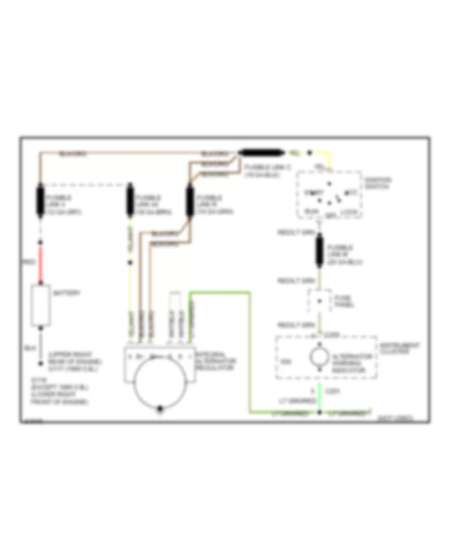 Charging Wiring Diagram with Integral Alternator Regulator for Ford LTD Crown Victoria LX 1991