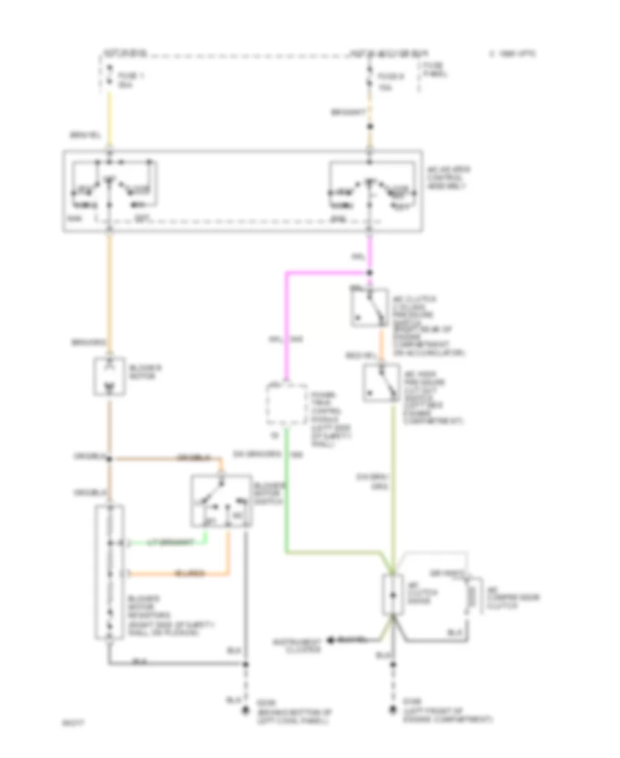 4.9L, AC Wiring Diagram, Federal for Ford Pickup F250 1995