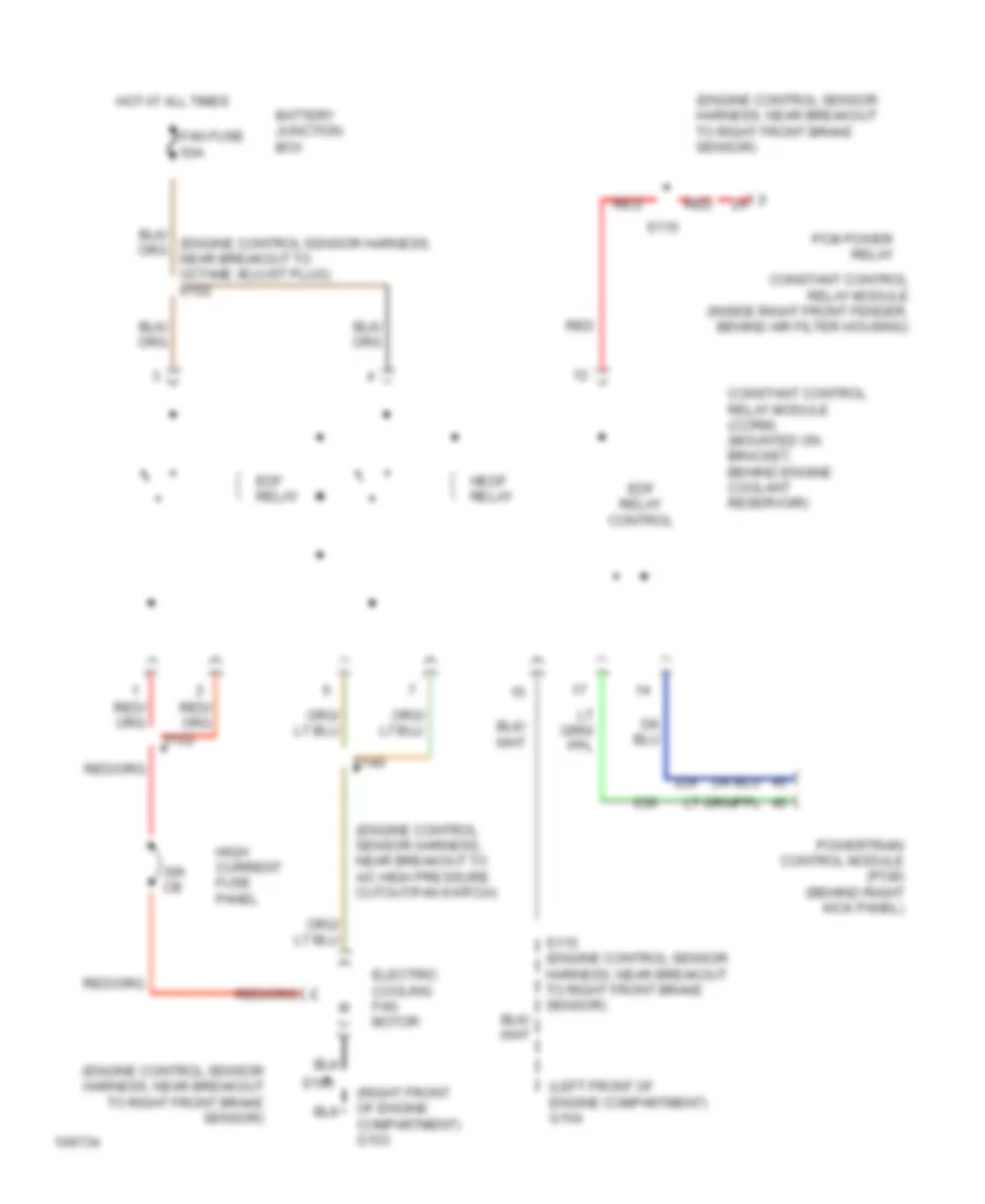 4.6L, Cooling Fan Wiring Diagram for Ford Mustang 1999