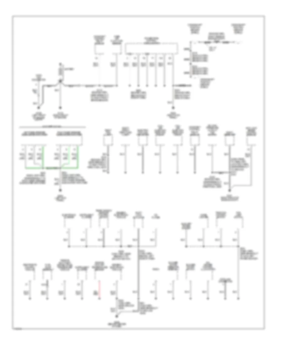 Ground Distribution Wiring Diagram 1 of 2 for Ford Mustang 1999