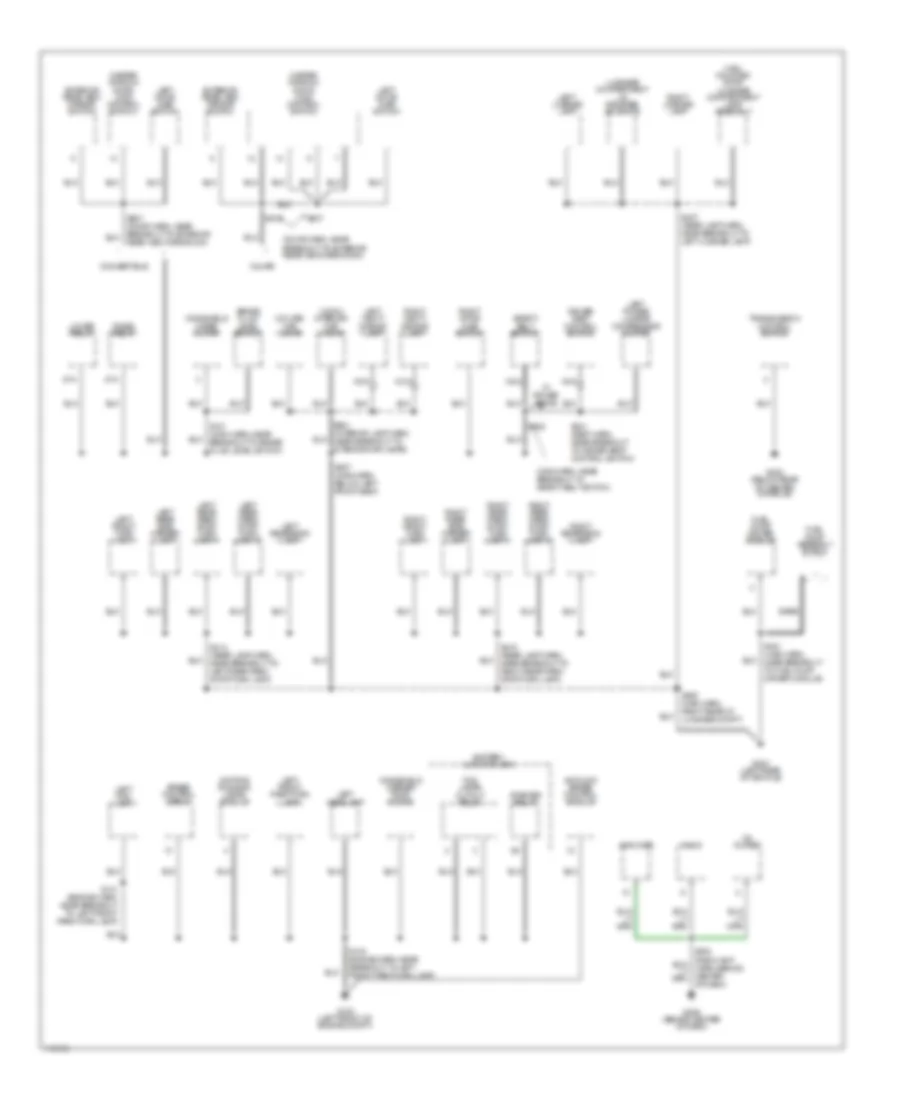 Ground Distribution Wiring Diagram (2 of 2) for Ford Mustang 1999