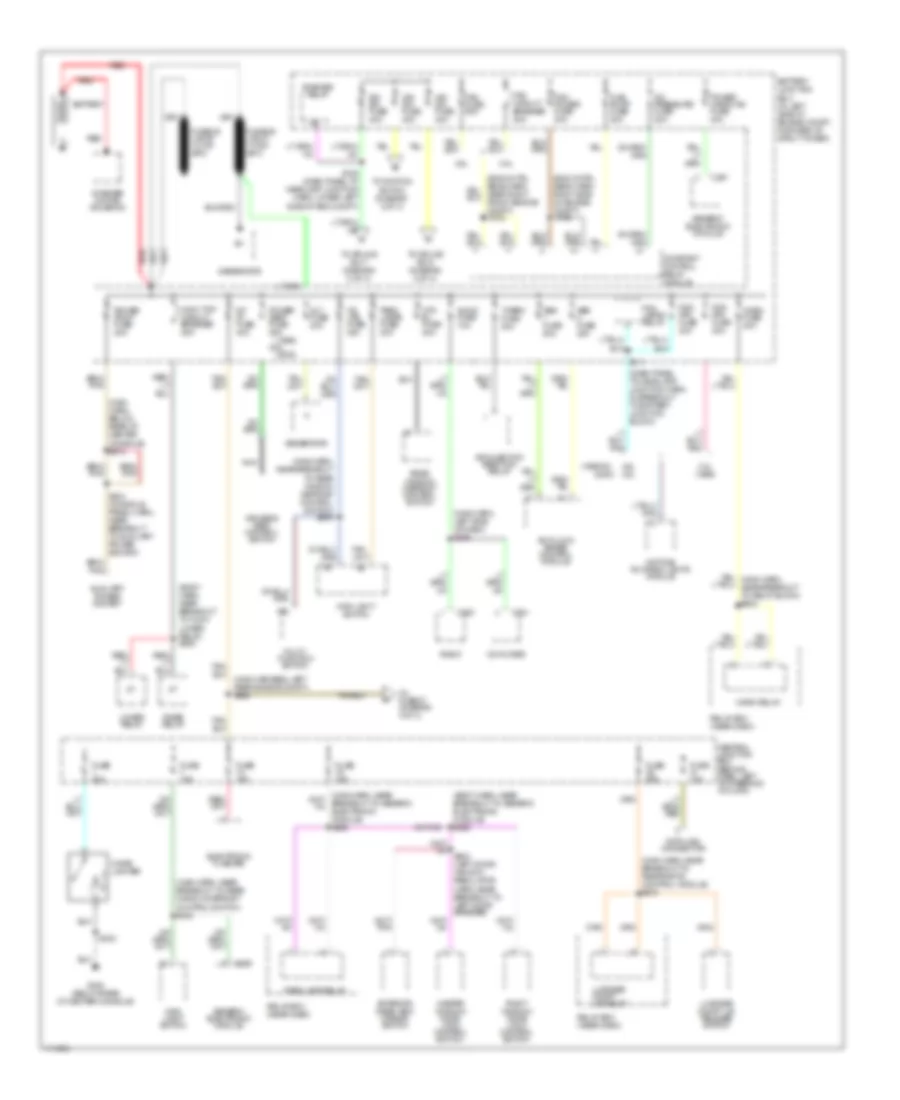 Power Distribution Wiring Diagram 1 of 3 for Ford Mustang 1999