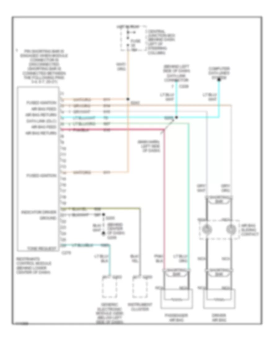 Supplemental Restraint Wiring Diagram for Ford Mustang 1999