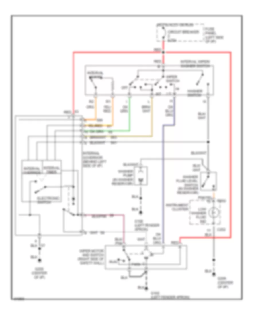 Interval WiperWasher Wiring Diagram for Ford Tempo 1990