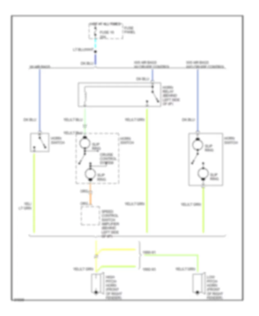 Horn Wiring Diagram for Ford Tempo GL 1990