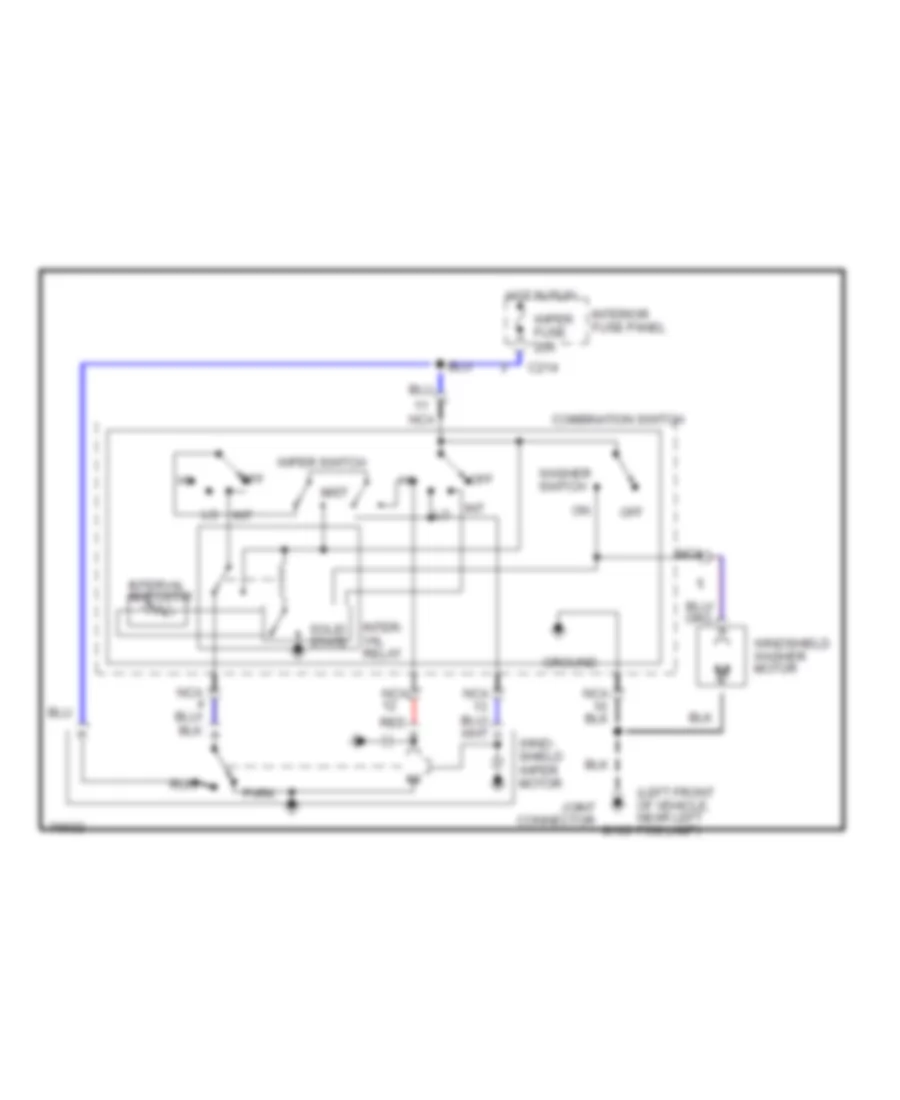 Interval WiperWasher Wiring Diagram for Ford Probe 1995
