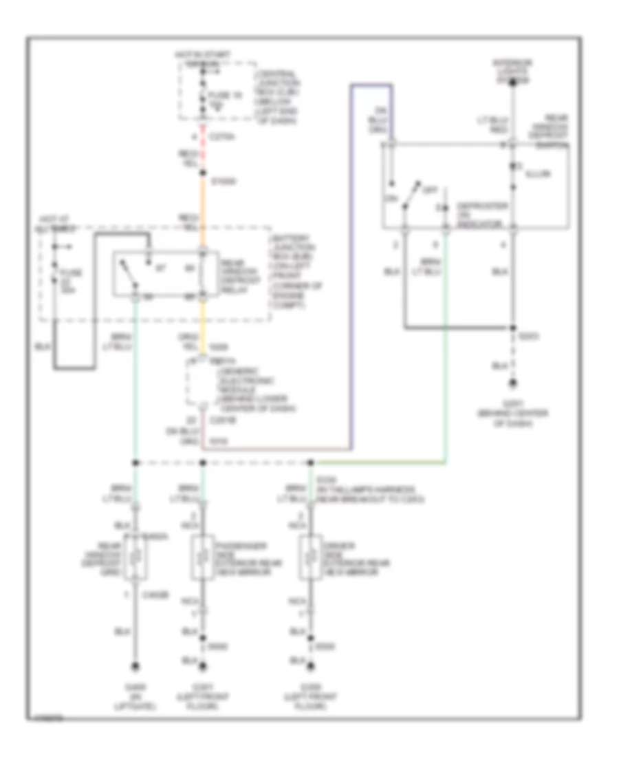 Defoggers Wiring Diagram for Ford Escape 2003