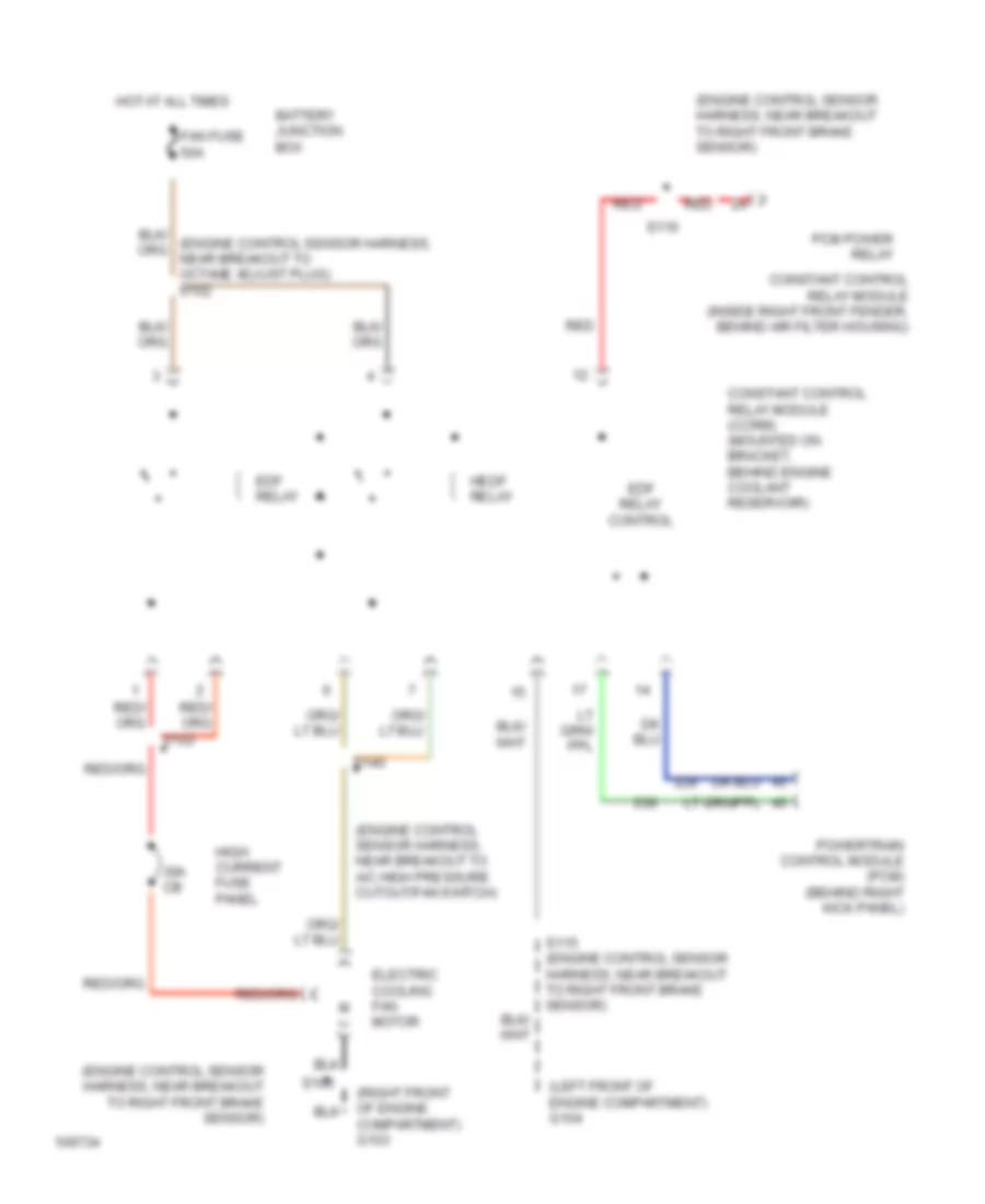 4.6L, Cooling Fan Wiring Diagram for Ford Mustang GT 1999