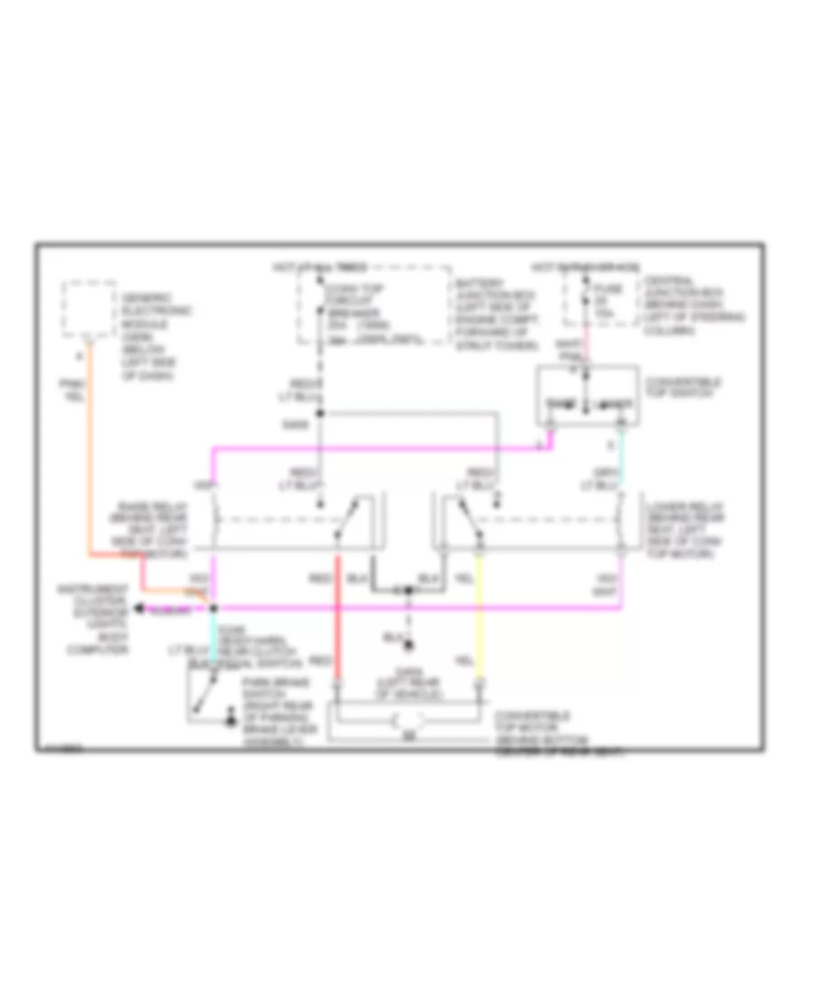 Power Top Sunroof Wiring Diagrams for Ford Mustang GT 1999