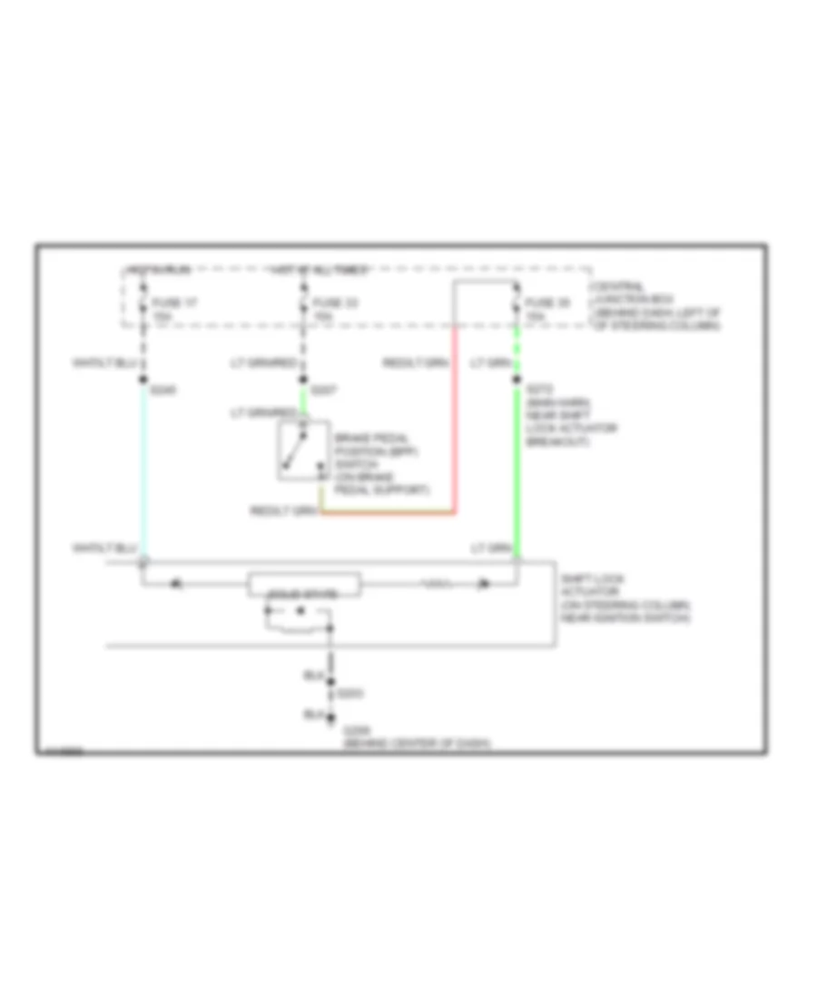 Shift Interlock Wiring Diagram for Ford Mustang GT 1999