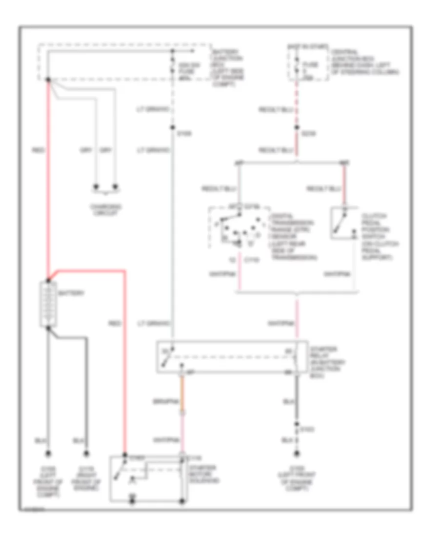 Starting Wiring Diagram for Ford Mustang GT 1999