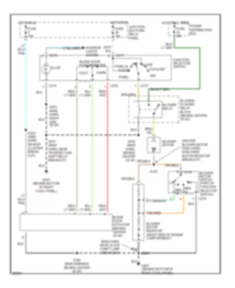 Heater Wiring Diagram, Vehicles Built On or After 62496 for Ford Pickup F350 1997