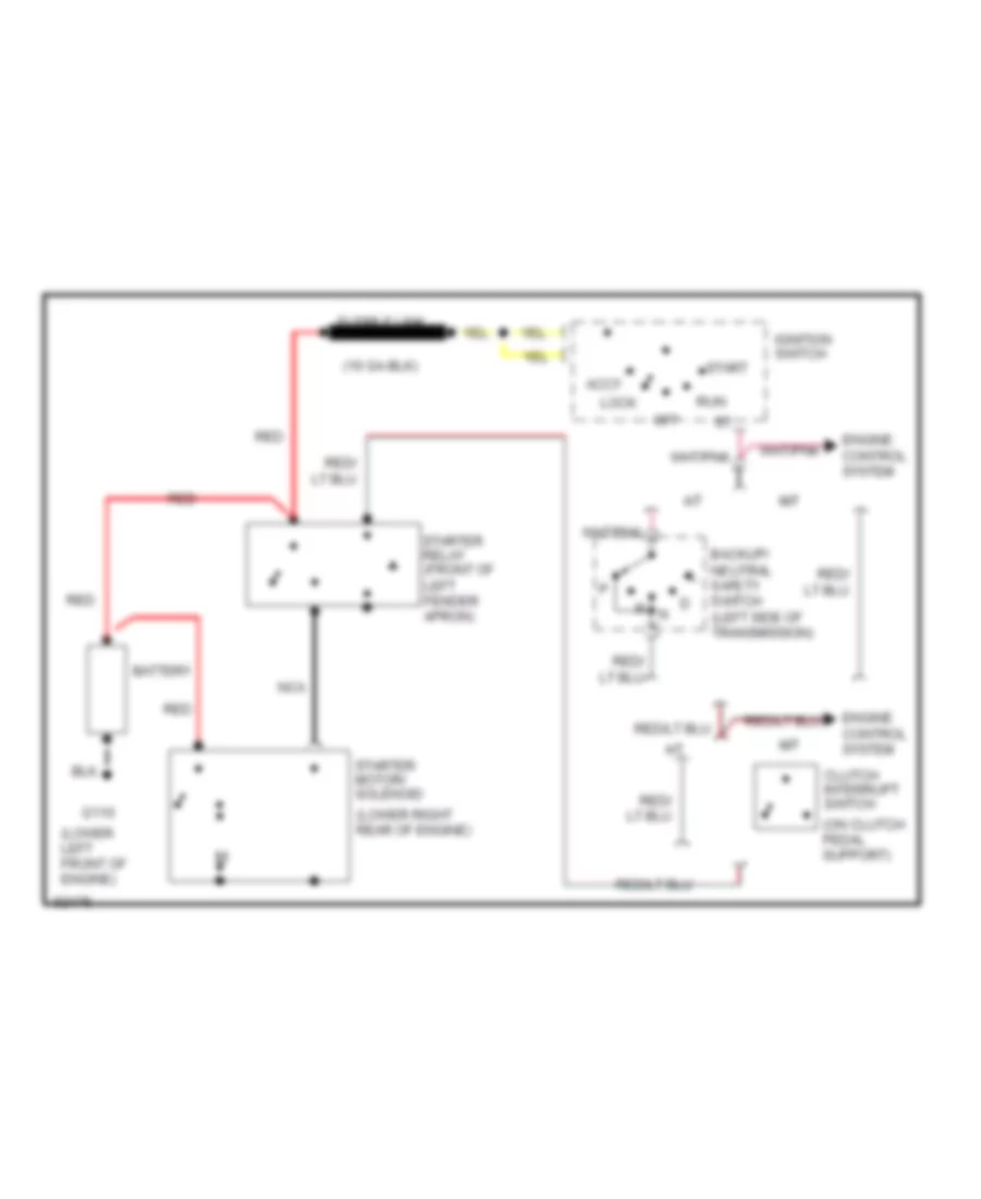 Starting Wiring Diagram for Ford Mustang LX 1991