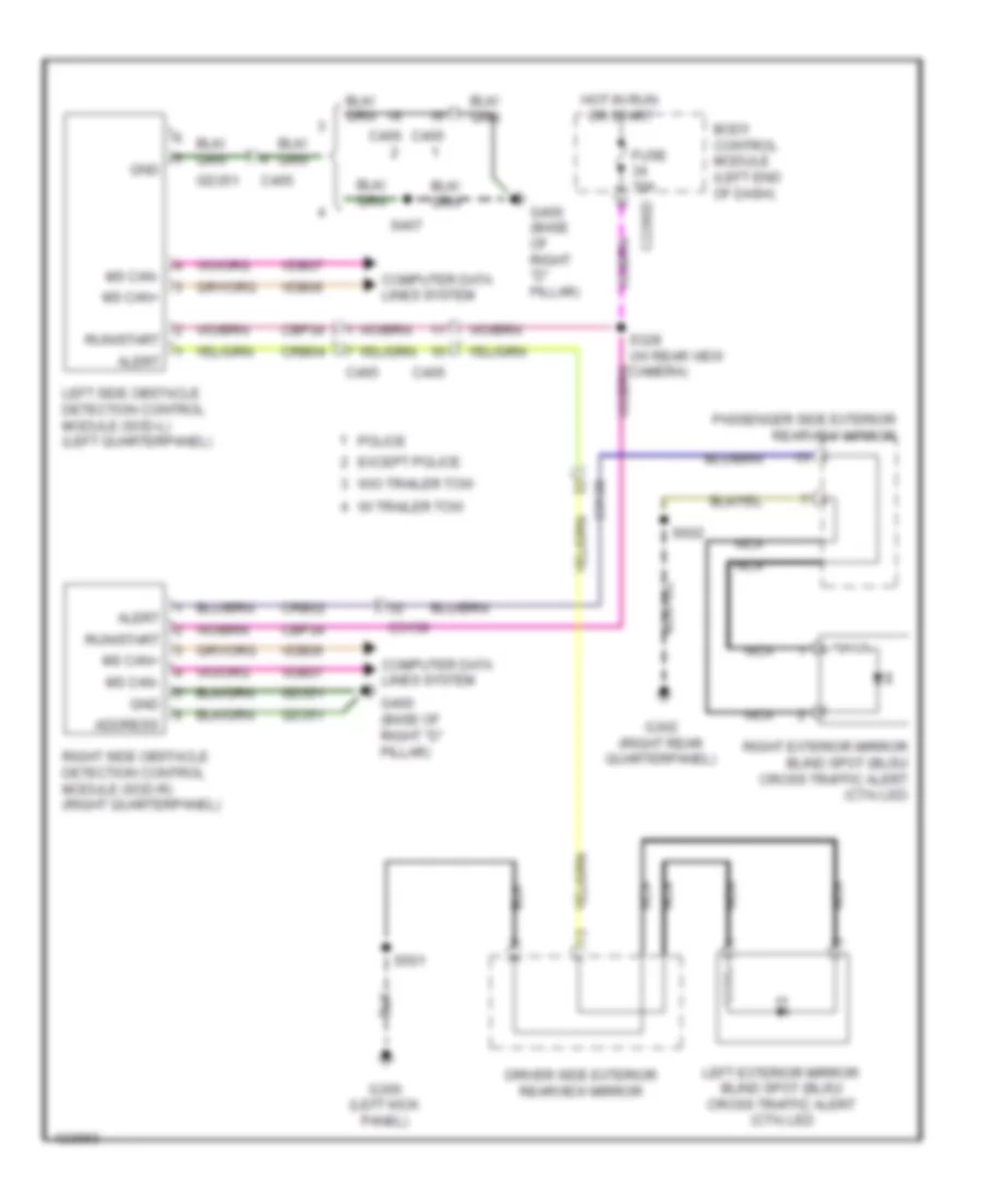 Blind Spot Information System Wiring Diagram for Ford Explorer 2014
