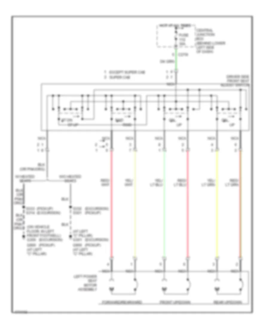 Driver Power Seat Wiring Diagram for Ford Excursion 2003