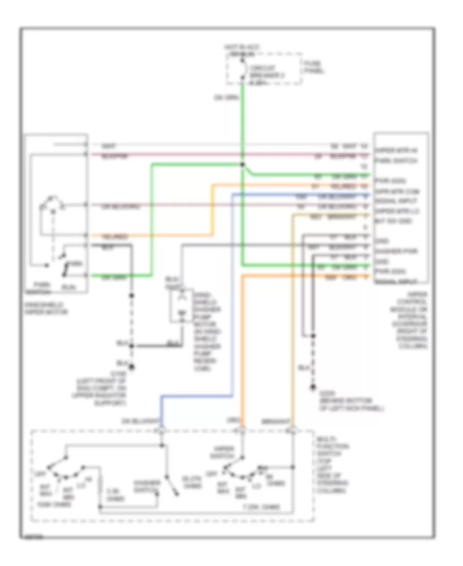 WiperWasher Wiring Diagram for Ford Pickup F350 1993