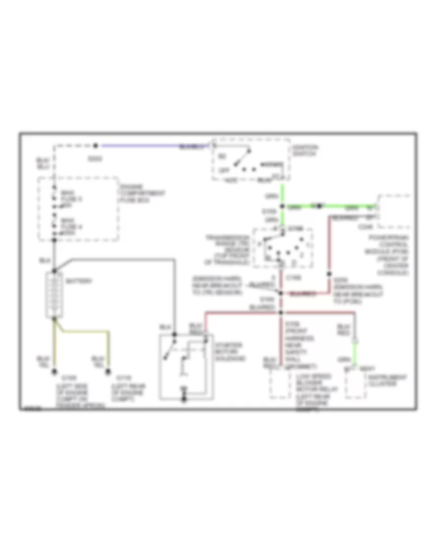 2.5L, Starting Wiring Diagram, AT for Ford Probe 1997